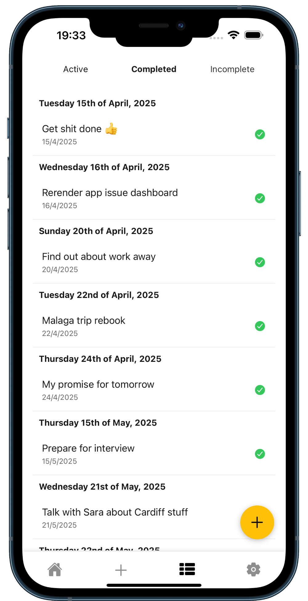 promise list phone mockup